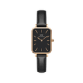 DW Quadro Pressed Sheffield Black Rose Gold Watch