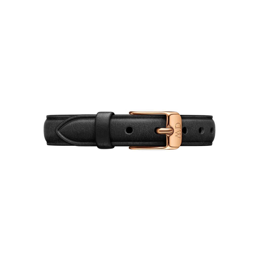 DW Quadro Pressed Sheffield Black Rose Gold Watch